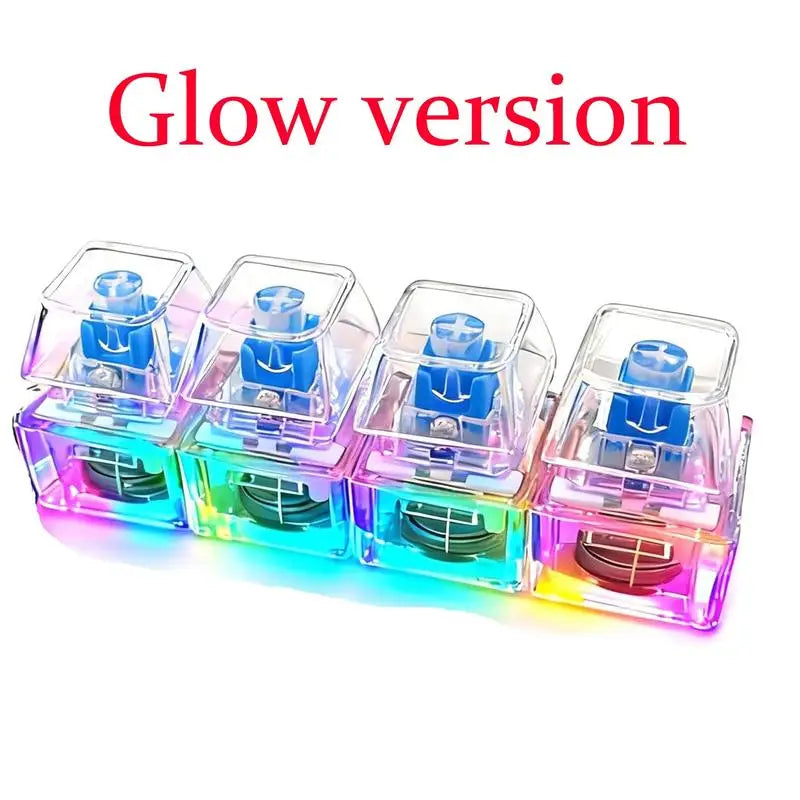 Luminous Keyboard Stress Relief Toy, Keychain, 4-in-1 Stress Relief Button Keychain, Stress-Relief Fingertip Clicker, Transparent Color, Car Keychain