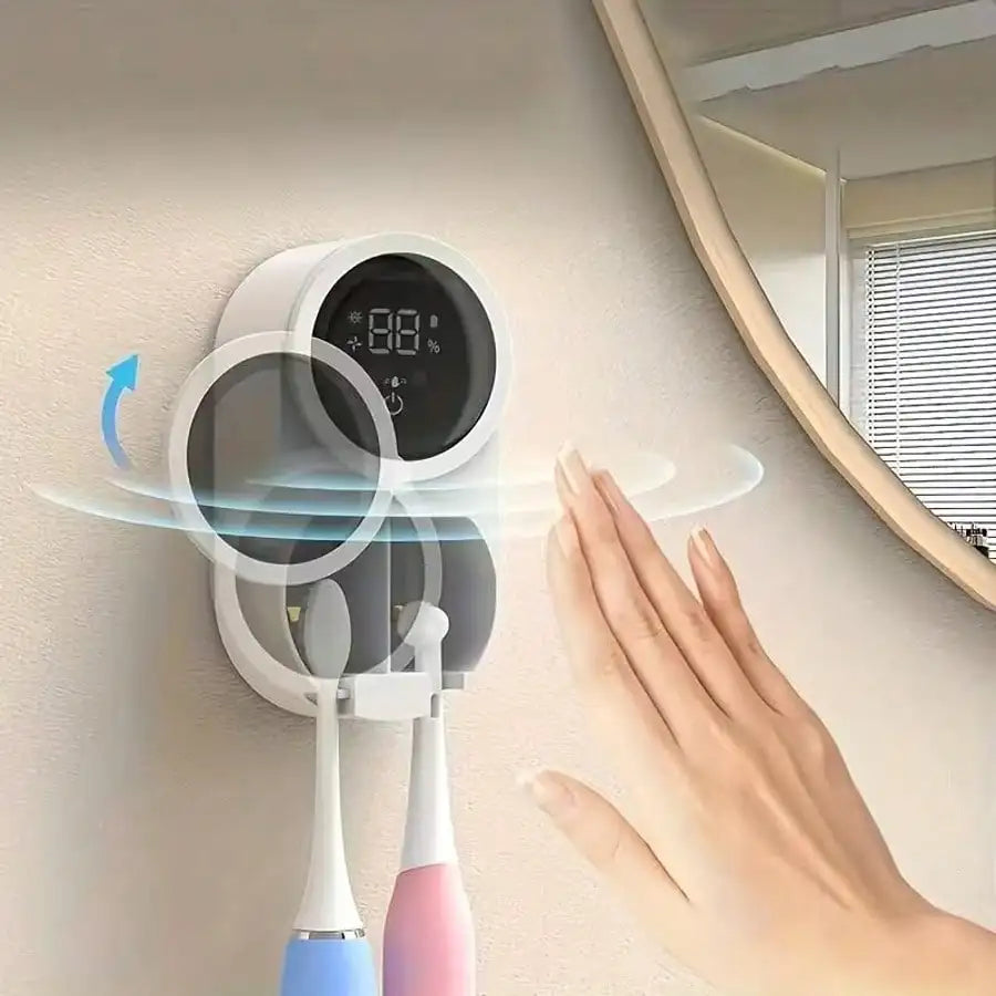 Wall-mounted Toothbrush Holder, Intelligent Sterilizer & Dryer, Fits Most Walls, Automatic Disinfection For Toothbrushes.