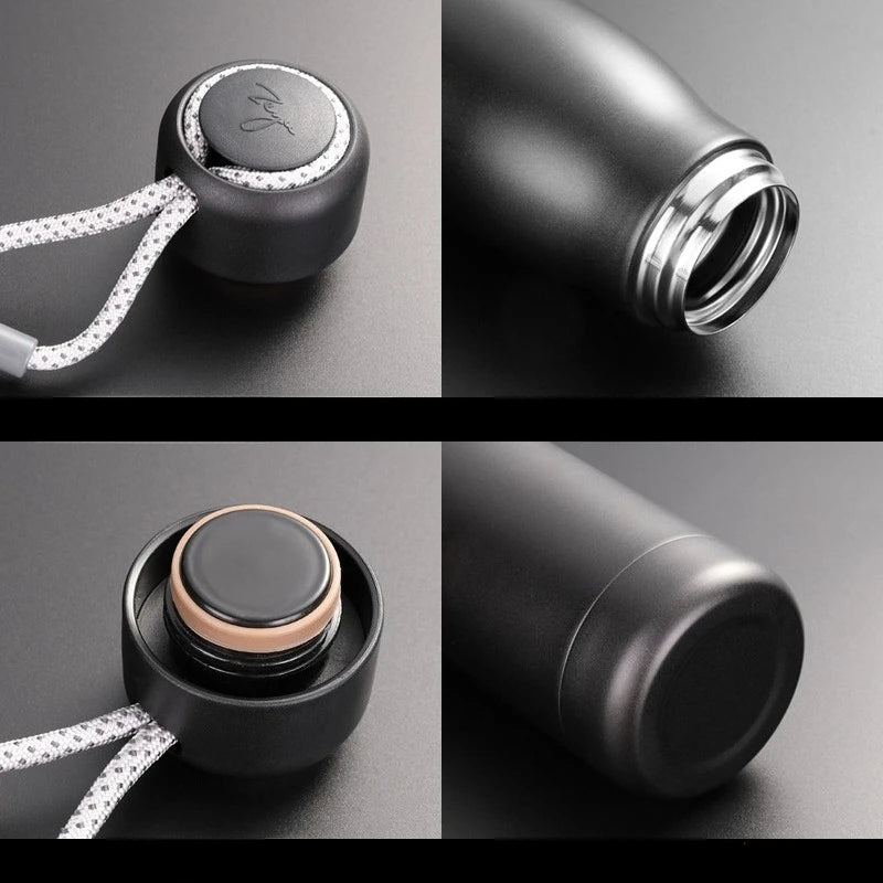 JUSTINLAU Spot Goods 400/550ML Thermos Cup Vacuum Flasks with Rope Stainless Steel Outdoor Travel Portable Thermal Water Bottles