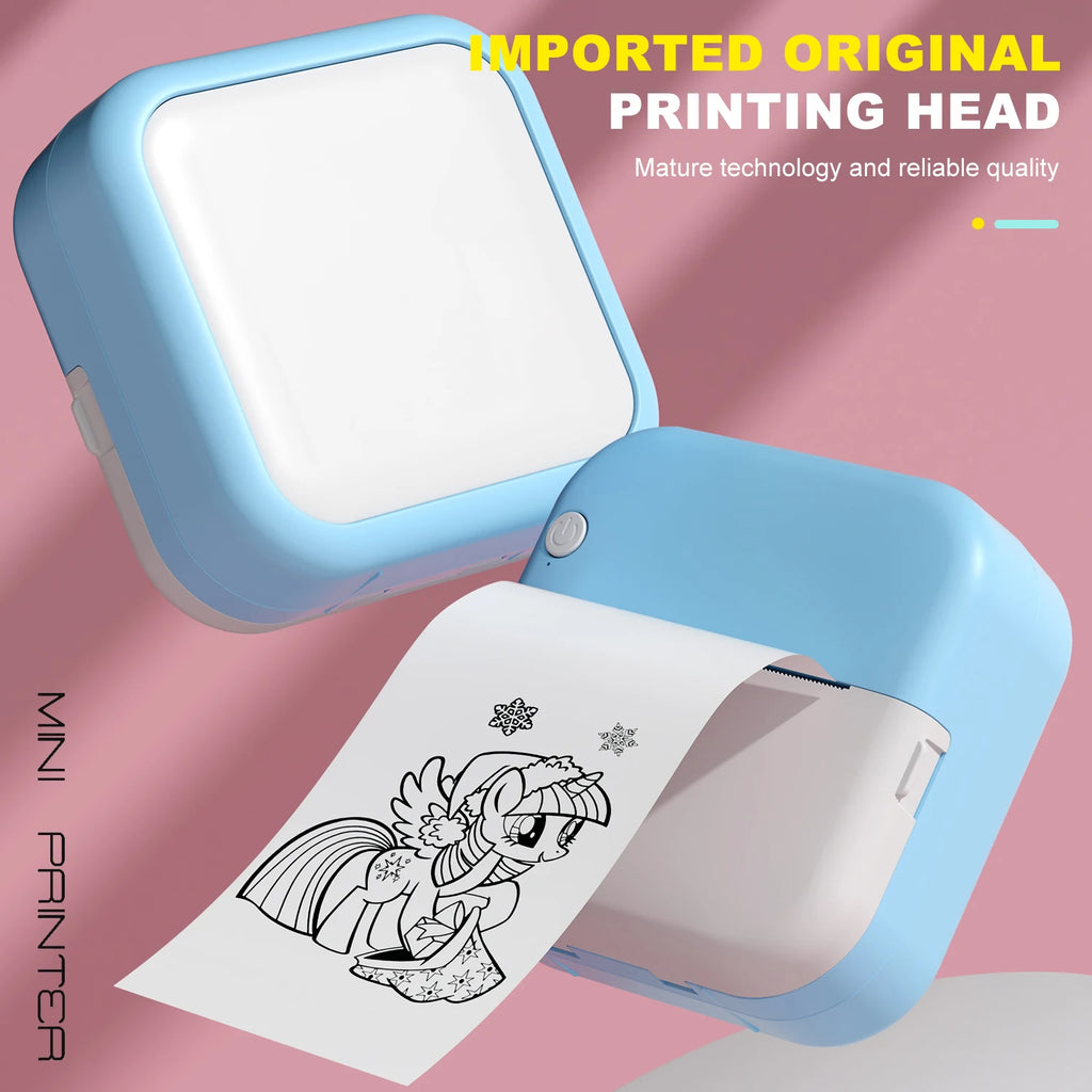 Portable Mini Thermal Printer Wireless Bluetooth Android iOS Mobile Photo Printers Student Error Title Note Pocket Printing
